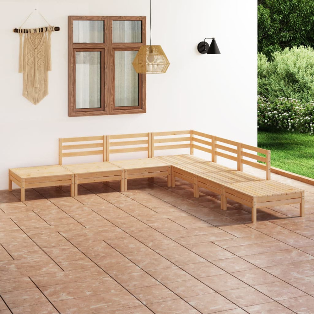 vidaXL 7-Piece Garden Lounge Set Solid Pine Wood