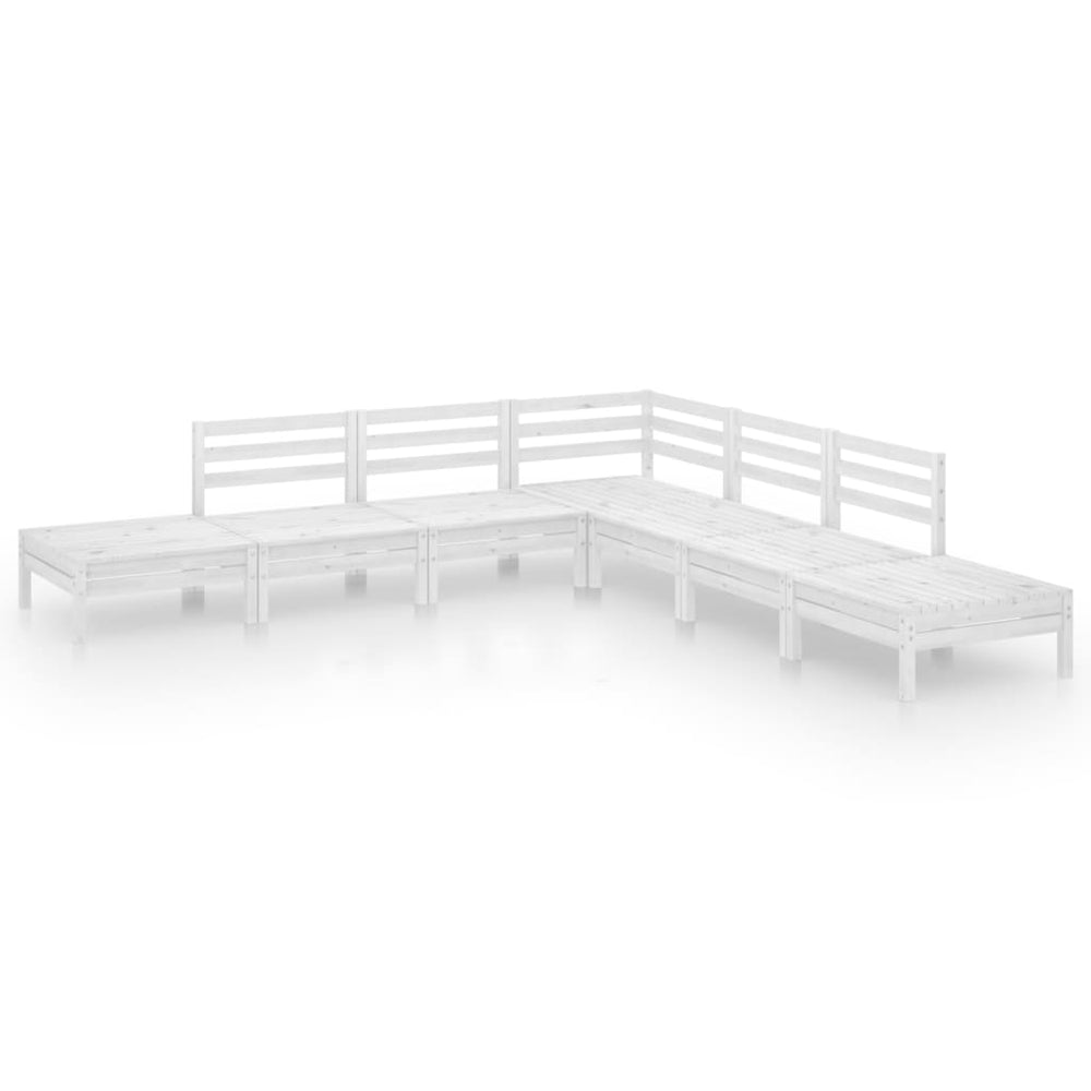 vidaXL 7-Piece Garden Lounge Set Solid Pine Wood White
