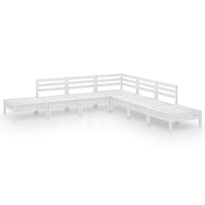 7-tlg. Garten-Lounge-Set Massivholz Kiefer Weiß