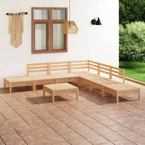8-tlg. Garten-Lounge-Set Massivholz Kiefer