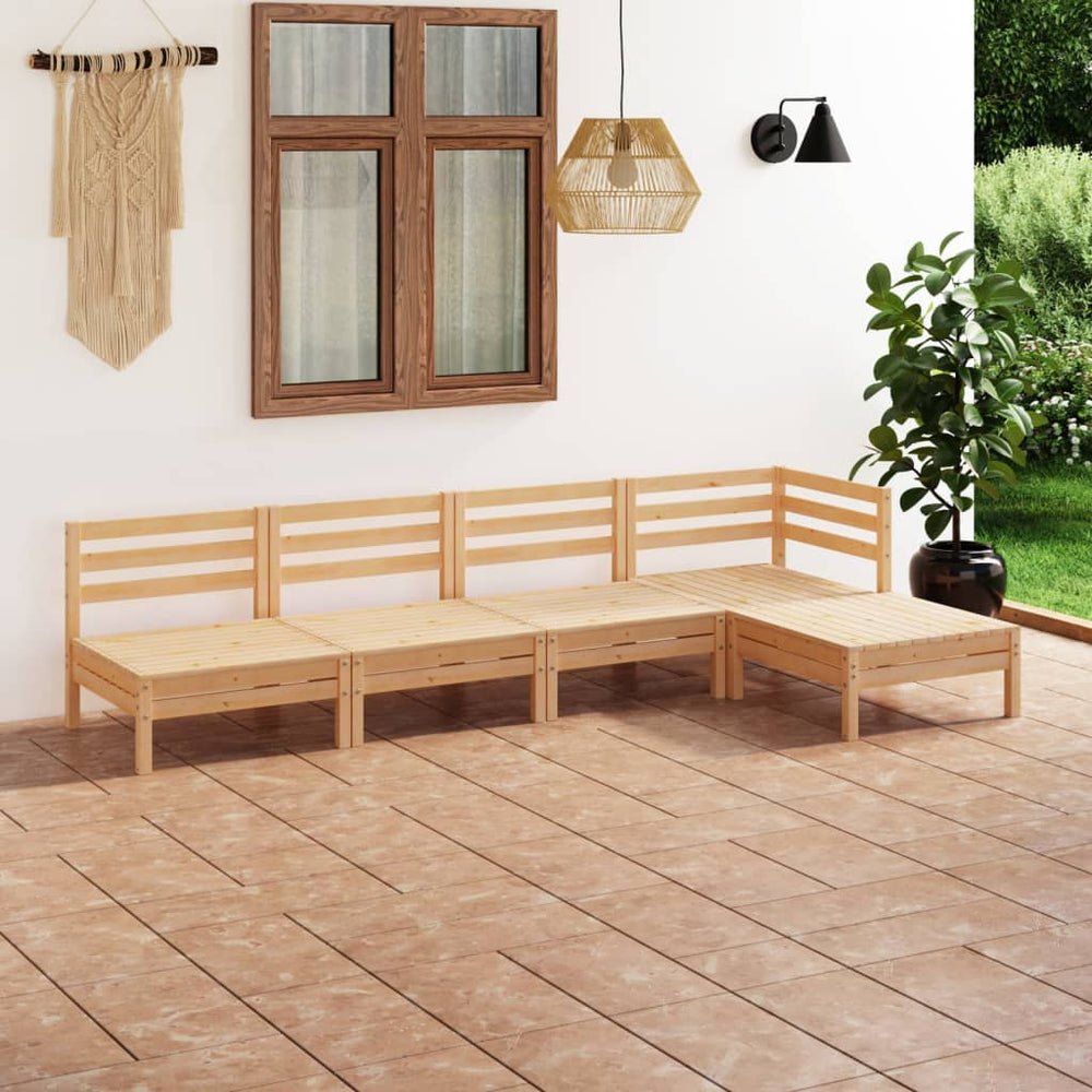 vidaXL 5-Piece Garden Lounge Set Solid Pine Wood