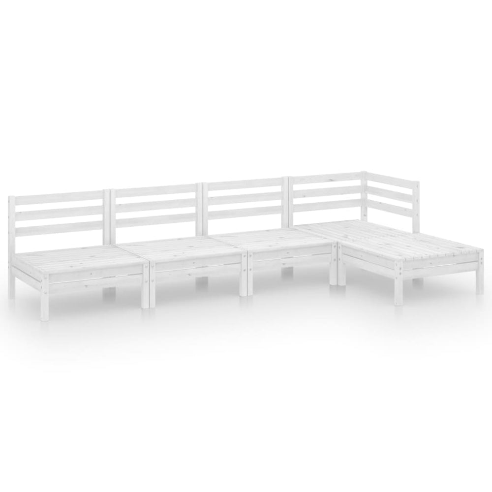 vidaXL 5-piece Garden Lounge Set Solid Pine Wood White