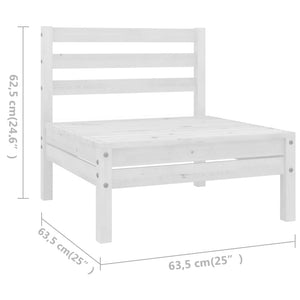 6-tlg. Garten-Lounge-Set Massivholz Kiefer Weiß