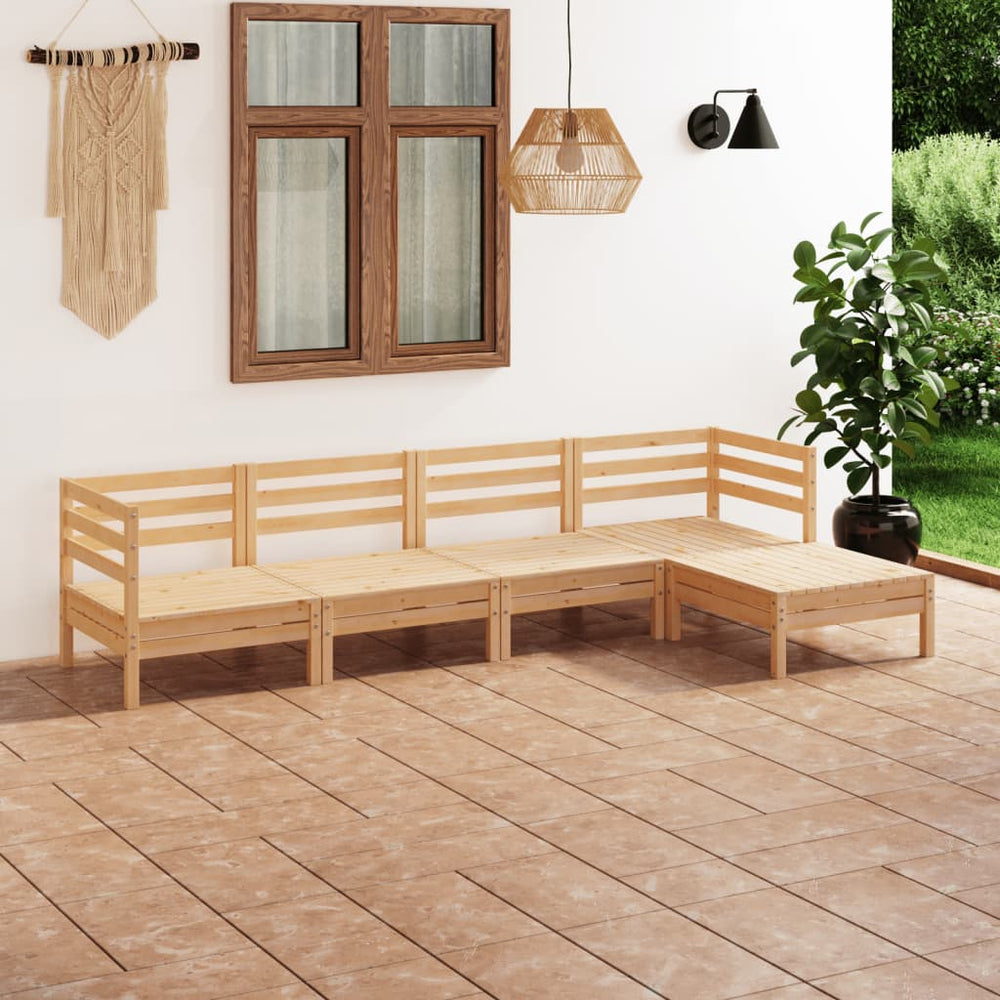 vidaXL 5-piece Garden Lounge Set Solid Pine Wood