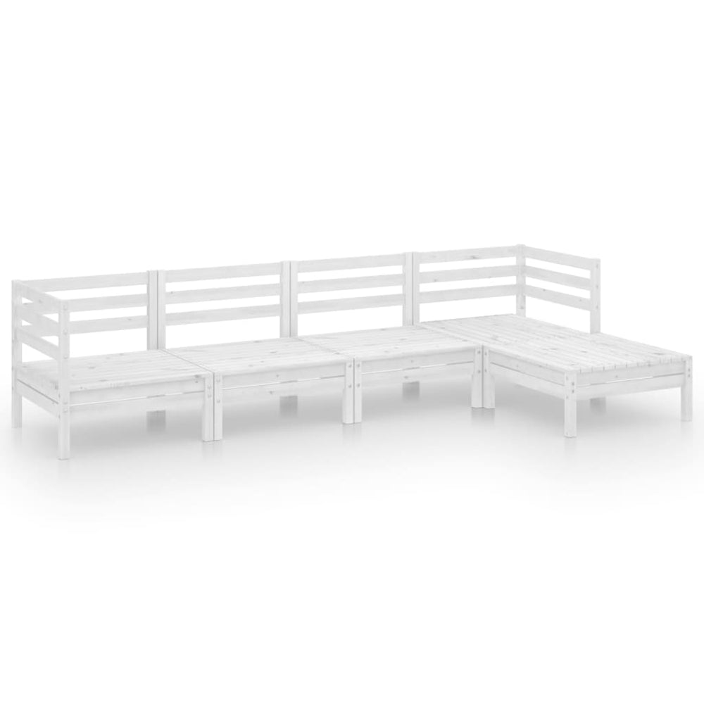 vidaXL 5-piece Garden Lounge Set Solid Pine Wood White