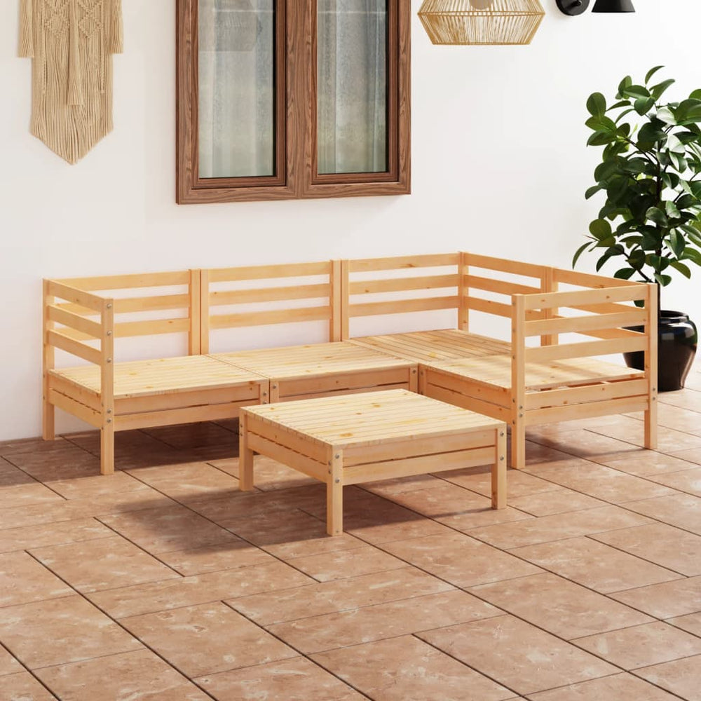 vidaXL Salon de jardin 5 pièces en bois de pin massif
