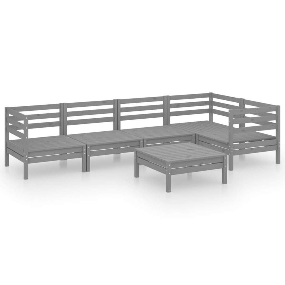 vidaXL Ensemble de mobilier de jardin 6 pcs Bois de pin massif Gris