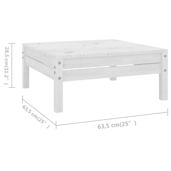 7-tlg. Garten-Lounge-Set Massivholz Kiefer Weiß