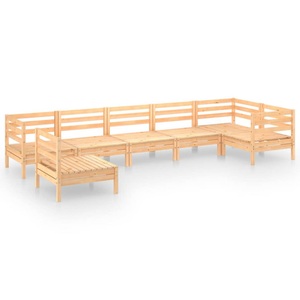 vidaXL Salon de jardin 7 pcs en bois de pin massif