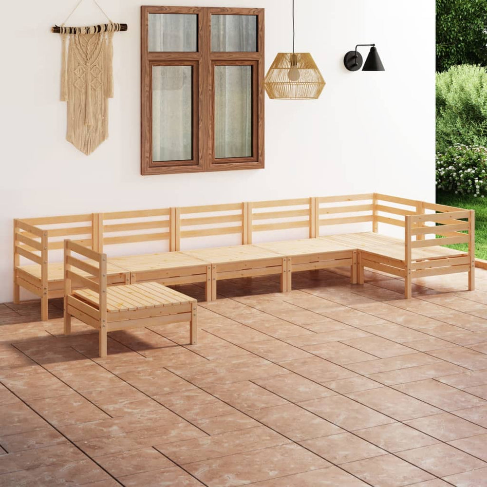 vidaXL Salon de jardin 7 pcs en bois de pin massif