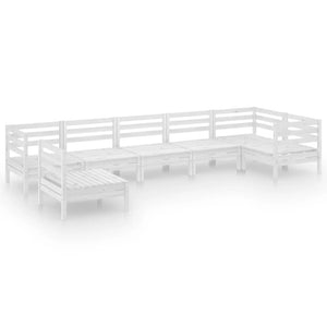 7-tlg. Garten-Lounge-Set Massivholz Kiefer Weiß