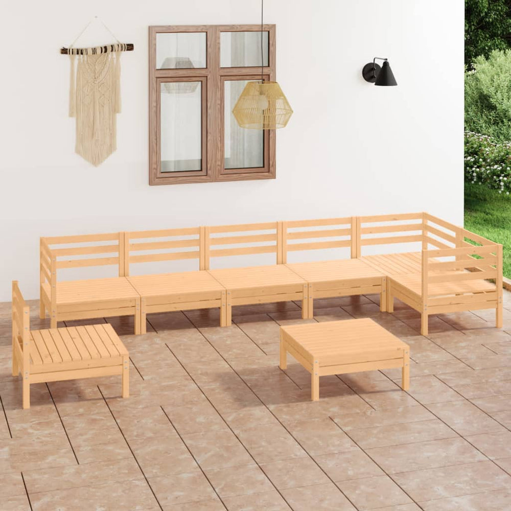 vidaXL Salon de jardin 8 pcs en pin massif