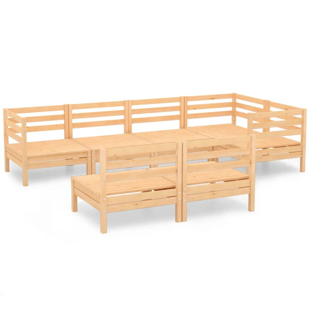 vidaXL Salon de jardin 7 pcs en bois de pin massif
