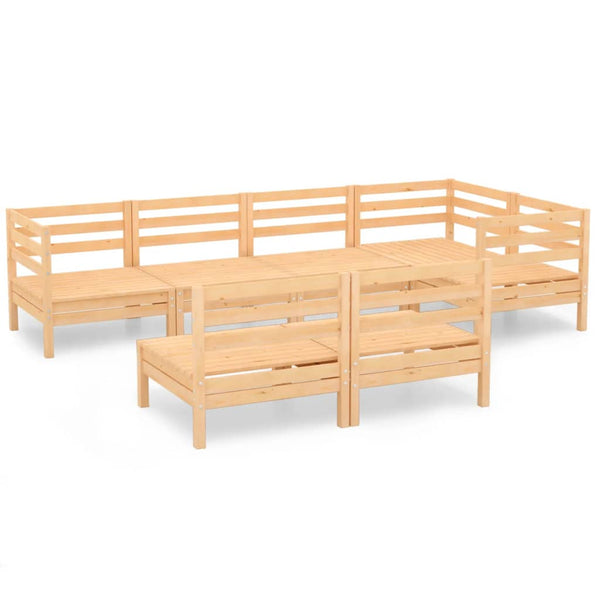 7-tlg. Garten-Lounge-Set Massivholz Kiefer
