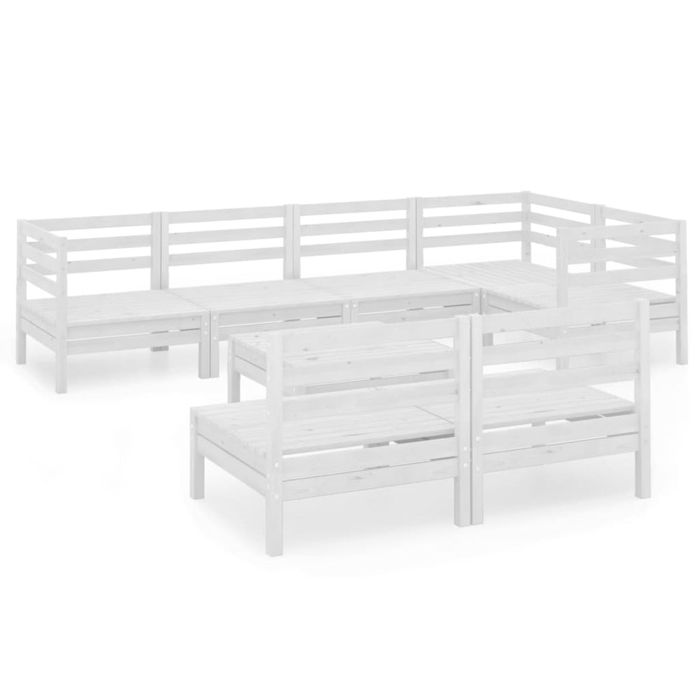 vidaXL Ensemble de mobilier de jardin 8 pcs Bois de pin massif Blanc