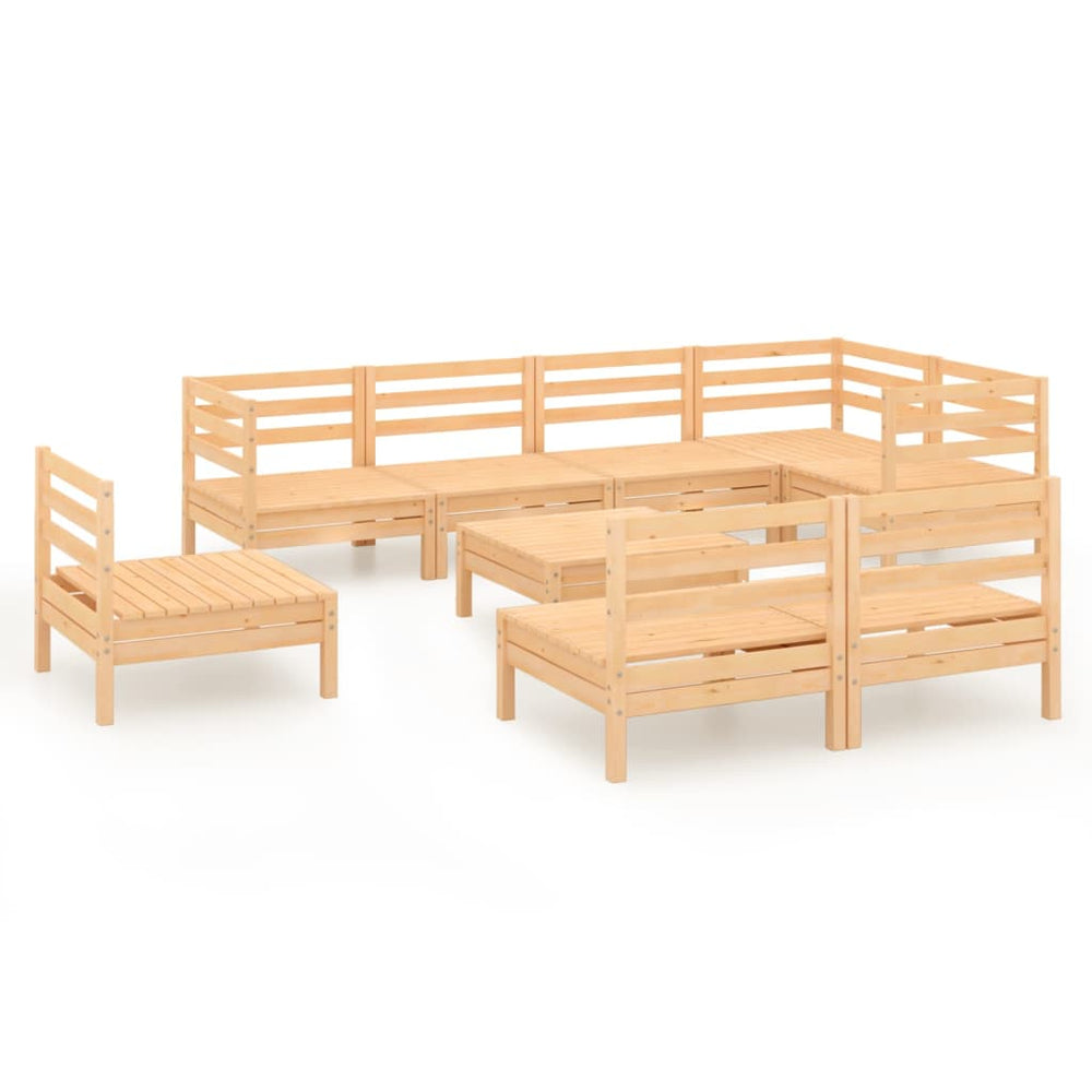 vidaXL Ensemble de jardin lounge 9 pcs Bois de pin massif