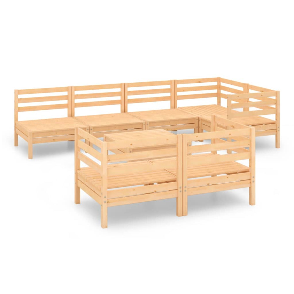 vidaXL Salon de jardin 8 pcs en pin massif
