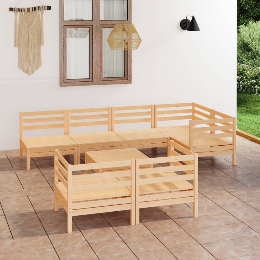 vidaXL Salon de jardin 8 pcs en pin massif