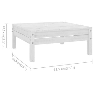 9-tlg. Garten-Lounge-Set Massivholz Kiefer Weiß