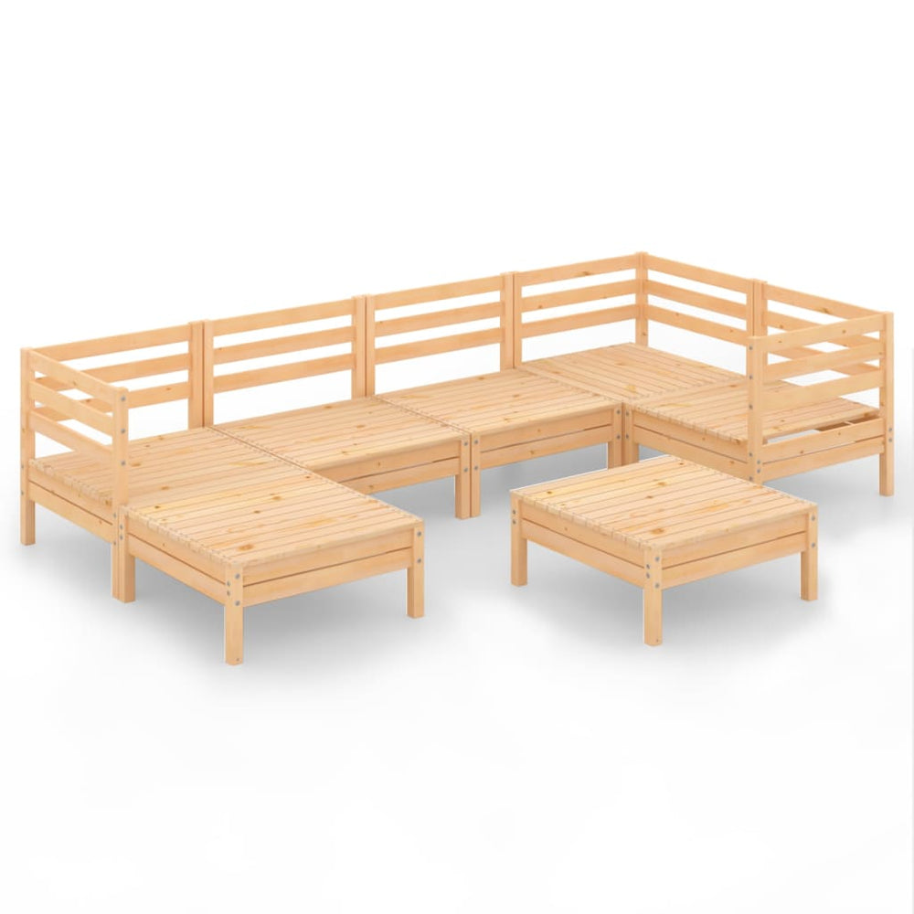 vidaXL Salon de jardin 7 pcs en bois de pin massif