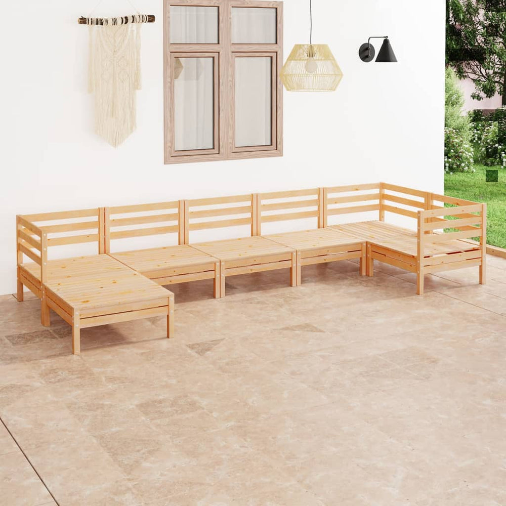 vidaXL Salon de jardin 7 pcs en bois de pin massif