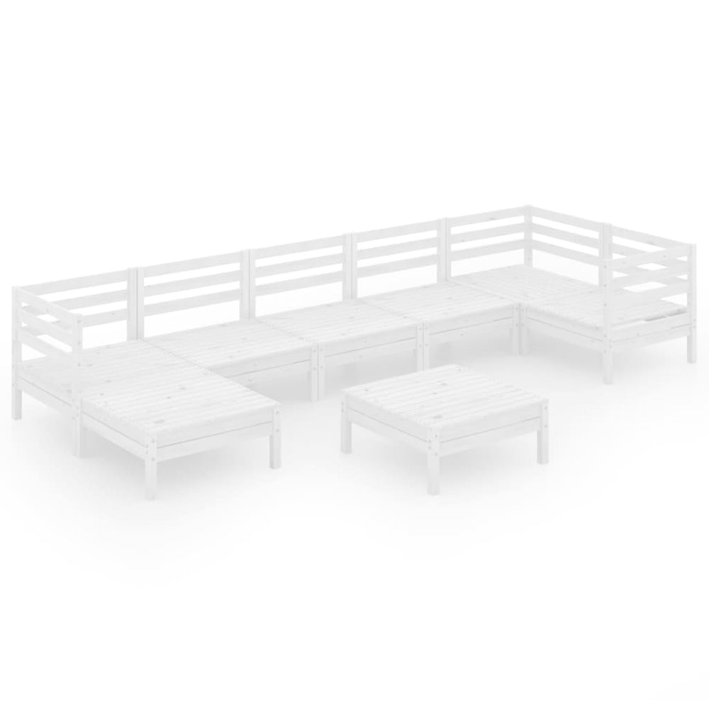 vidaXL Ensemble de mobilier de jardin 8 pcs Bois de pin massif Blanc
