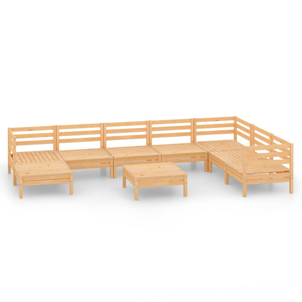 vidaXL Ensemble de jardin lounge 9 pcs Bois de pin massif