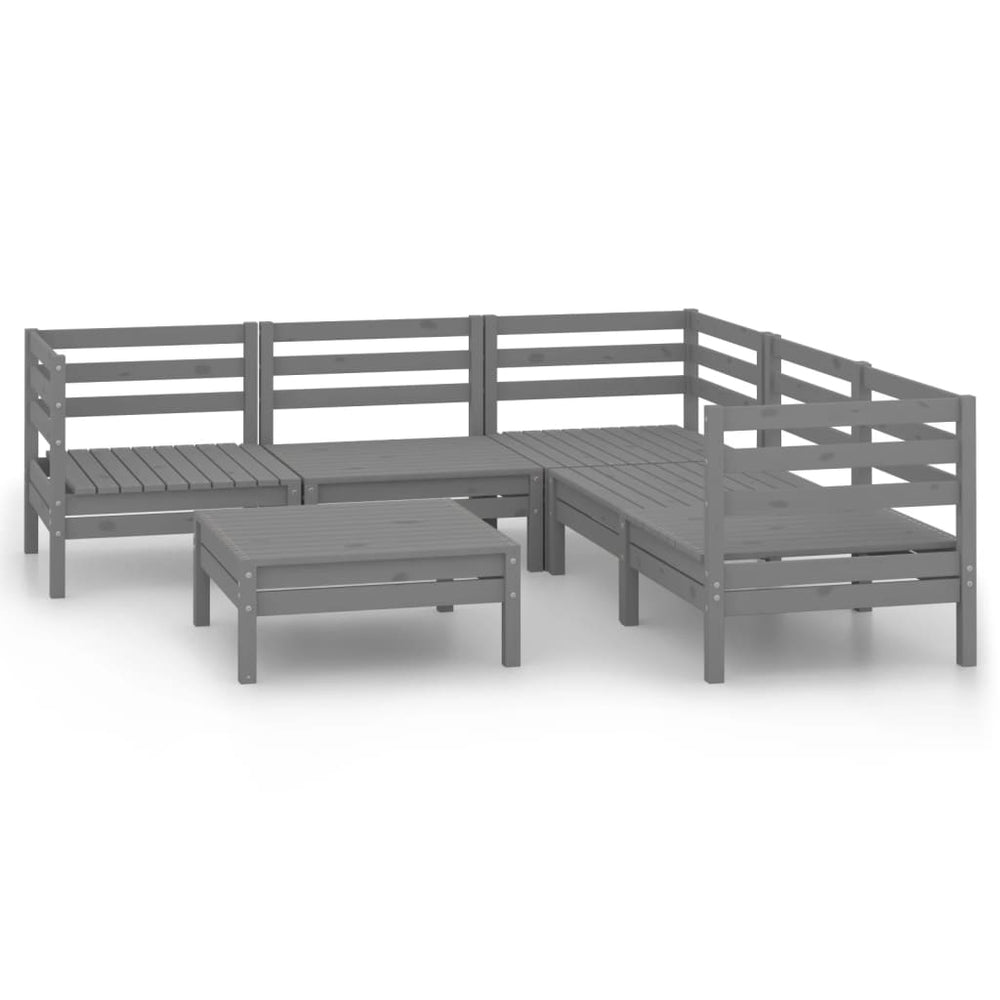 vidaXL Ensemble de mobilier de jardin 6 pcs Bois de pin massif Gris