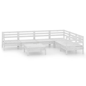 7-tlg. Garten-Lounge-Set Massivholz Kiefer Weiß