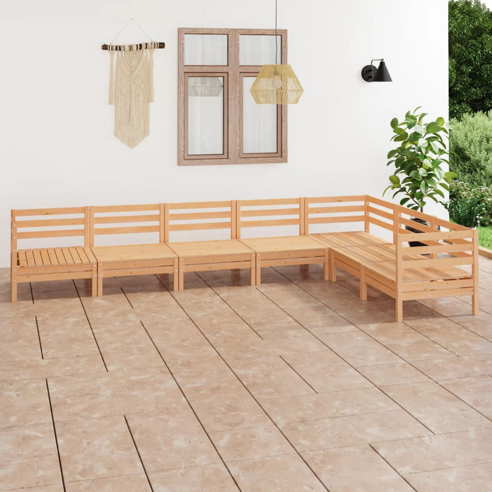 vidaXL Salon de jardin 7 pcs en bois de pin massif