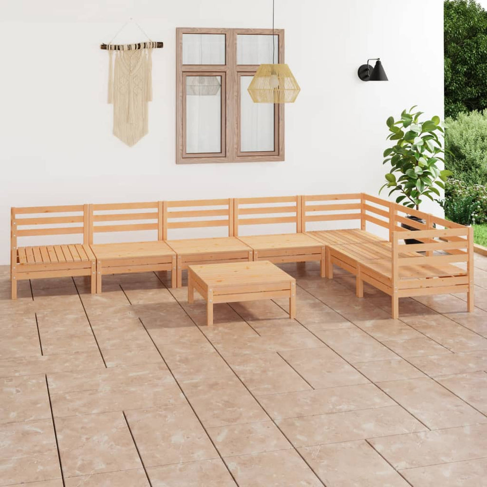 vidaXL Salon de jardin 8 pcs en pin massif