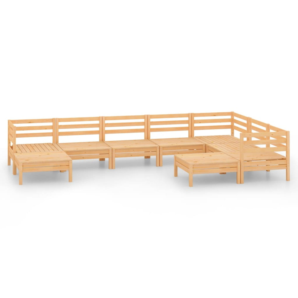 vidaXL Ensemble de jardin lounge 9 pcs Bois de pin massif