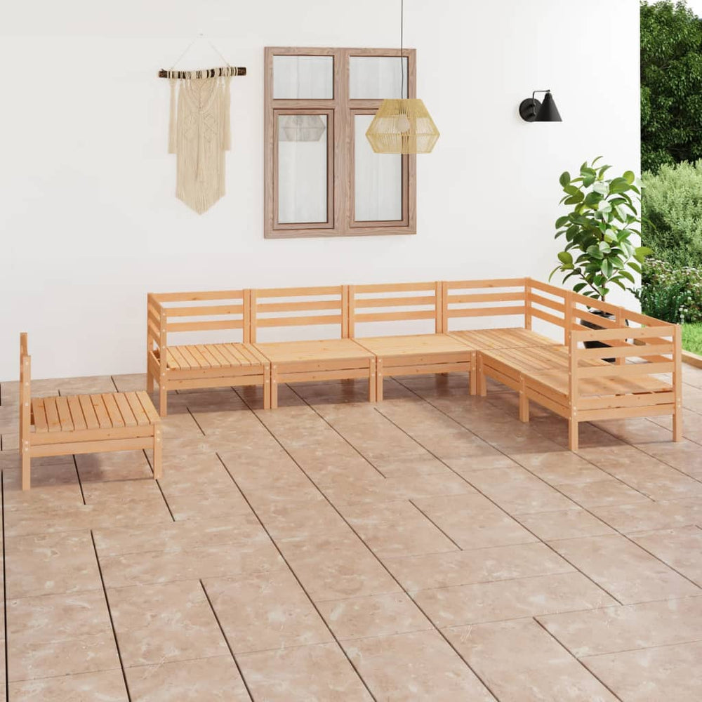 vidaXL Salon de jardin 7 pcs en bois de pin massif