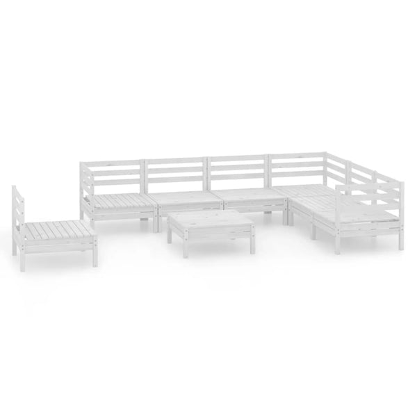 8-tlg. Garten-Lounge-Set Massivholz Kiefer Weiß