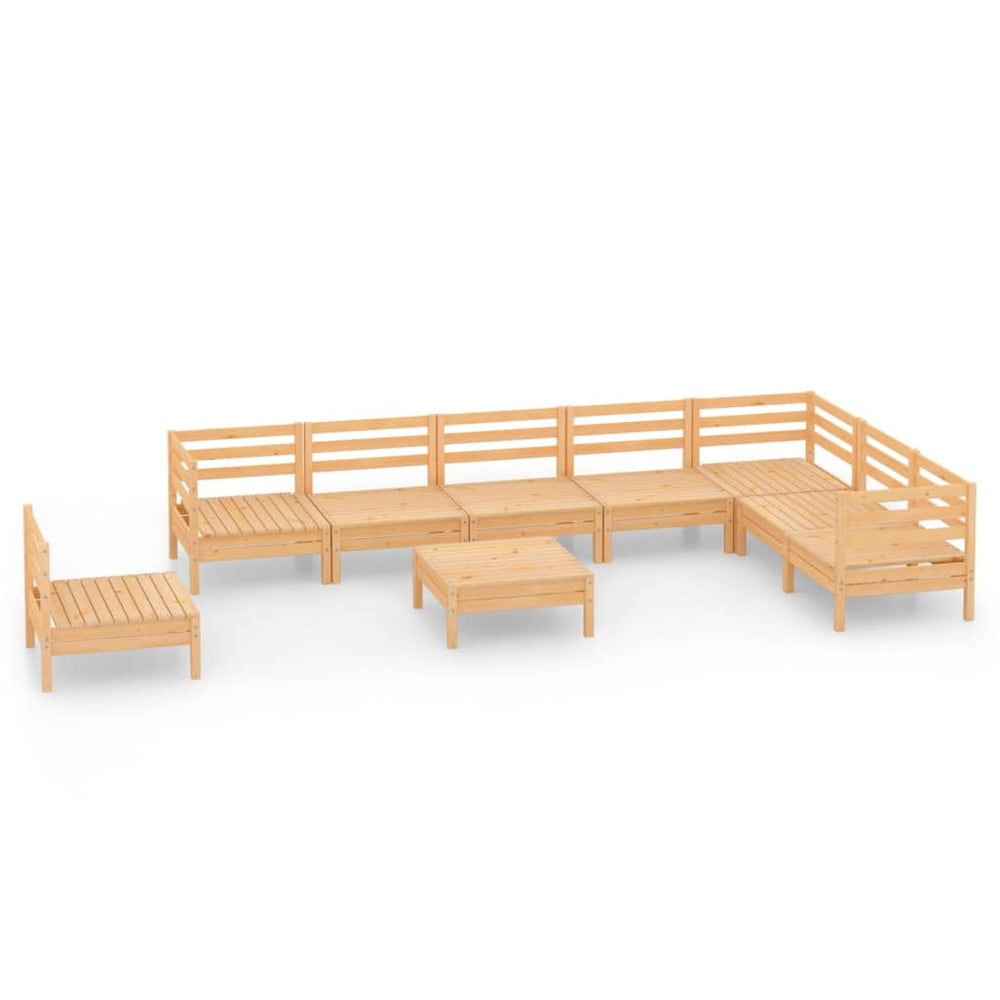 vidaXL Ensemble de jardin lounge 9 pcs Bois de pin massif