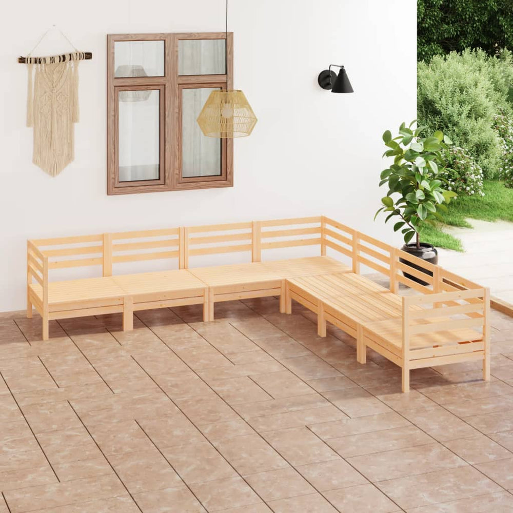 vidaXL Salon de jardin 7 pcs en bois de pin massif