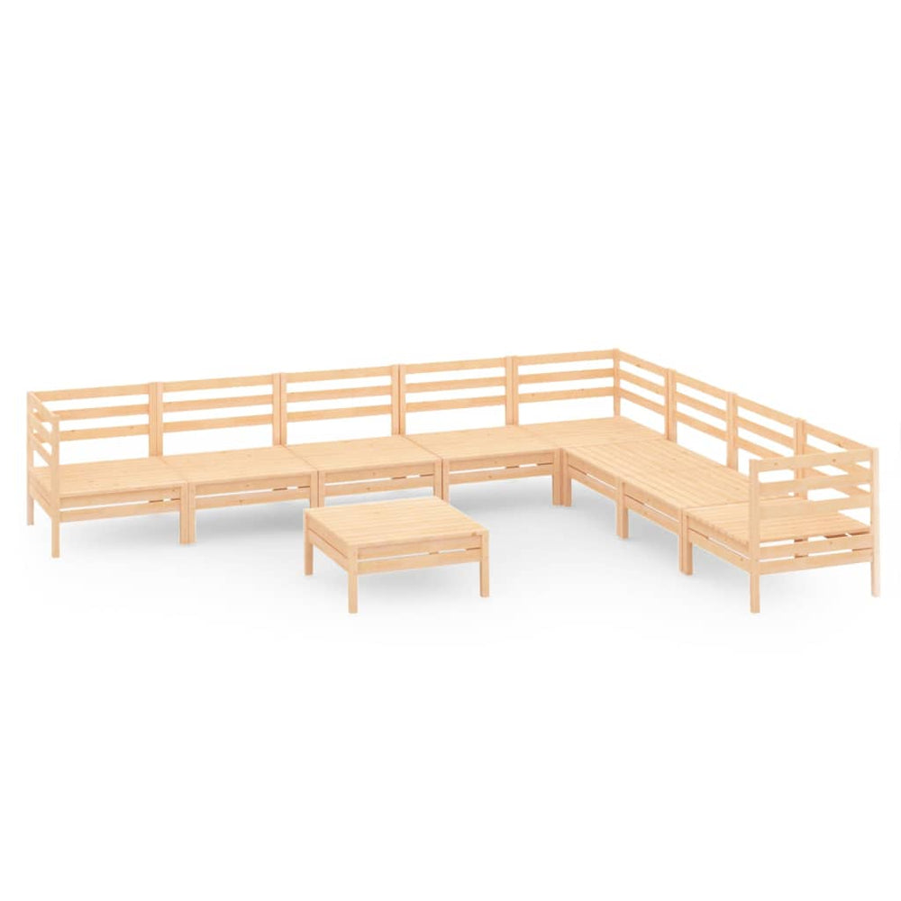 vidaXL Ensemble de jardin lounge 9 pcs Bois de pin massif