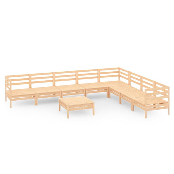 9-tlg. Garten-Lounge-Set Massivholz Kiefer