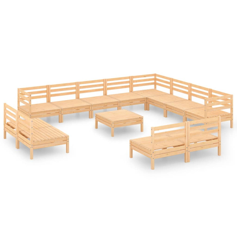 vidaXL Salon de jardin 13 pcs en pin massif