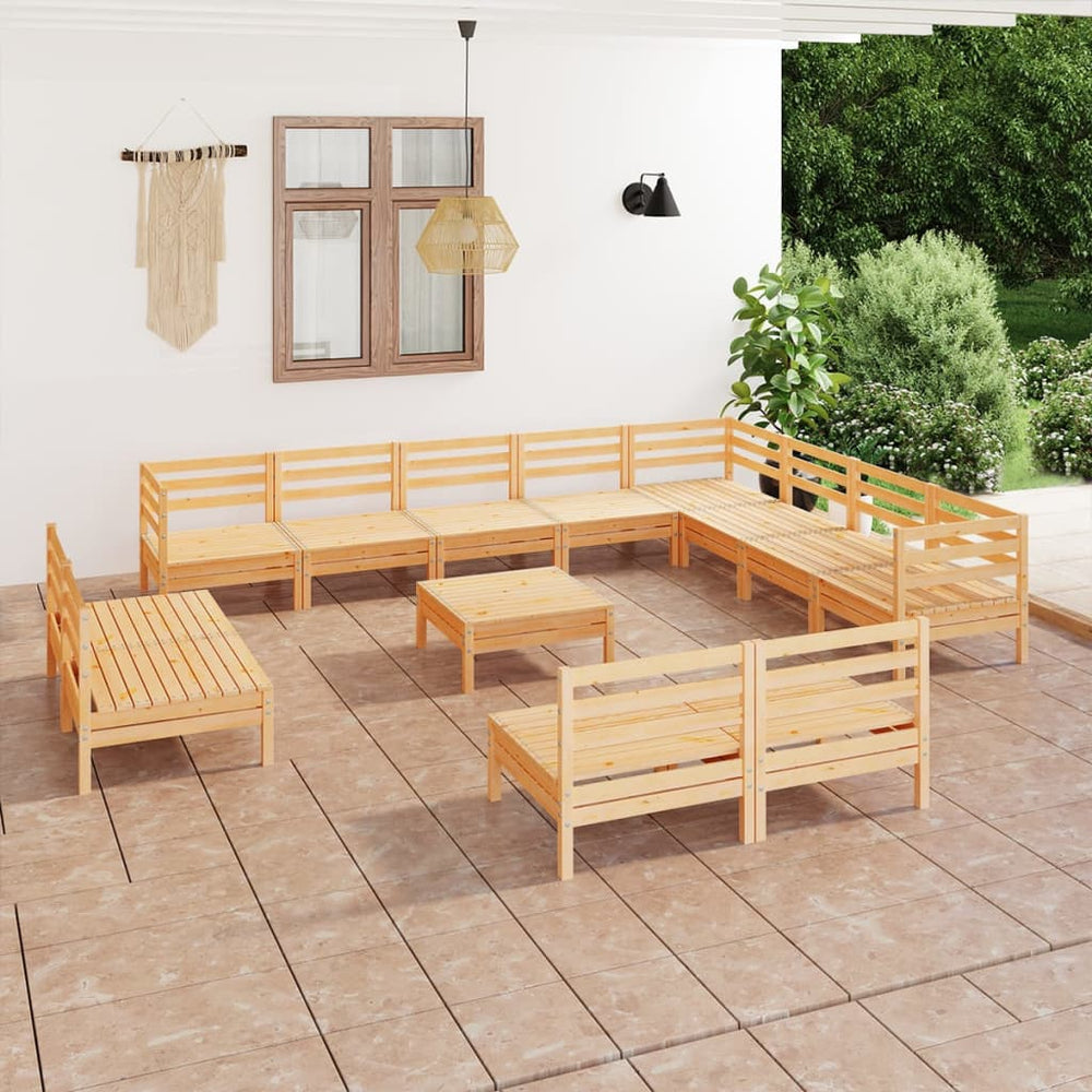 vidaXL Salon de jardin 13 pcs en pin massif