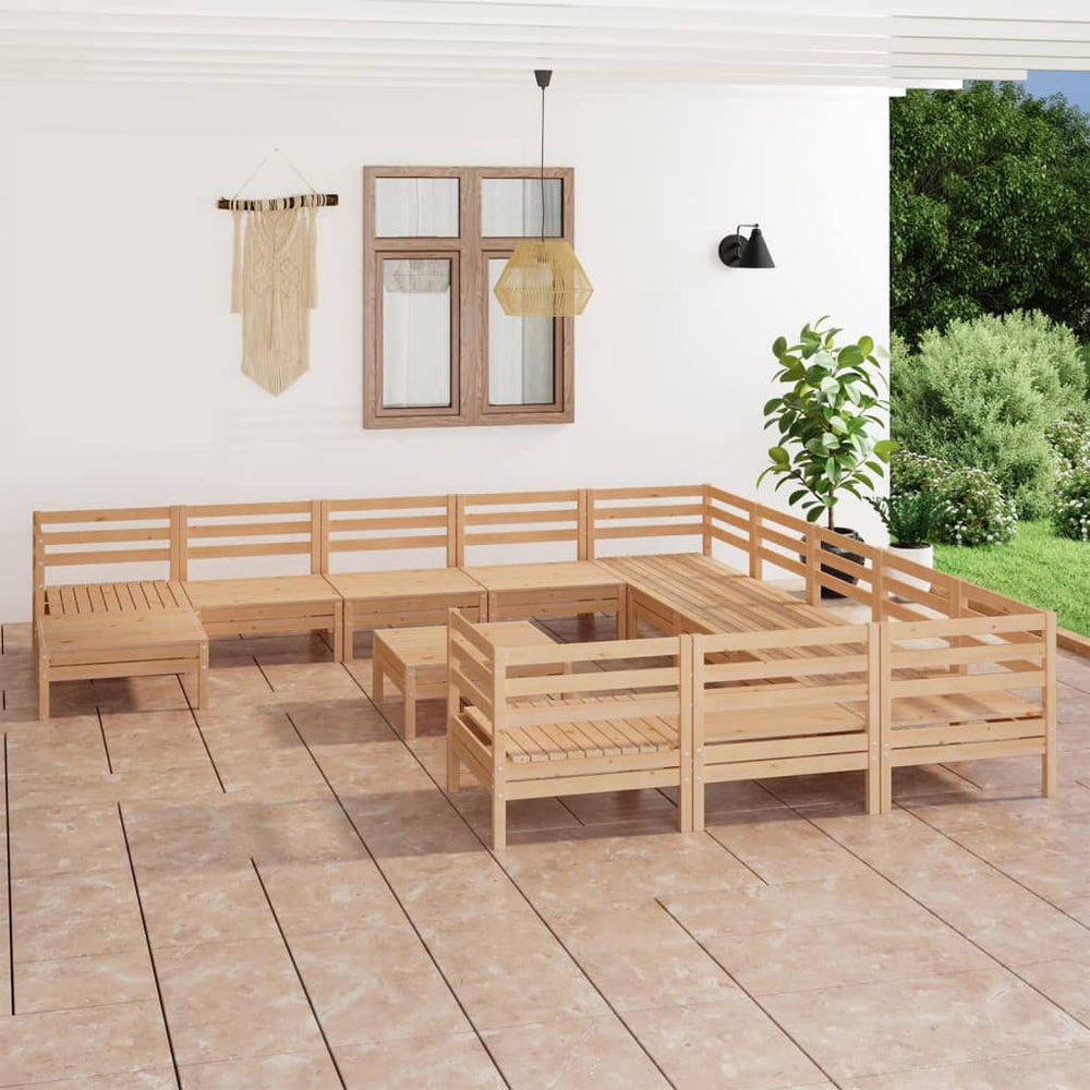 vidaXL Salon de jardin 13 pcs en pin massif