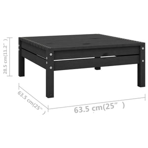 6-tlg. Garten-Lounge-Set Schwarz Massivholz Kiefer