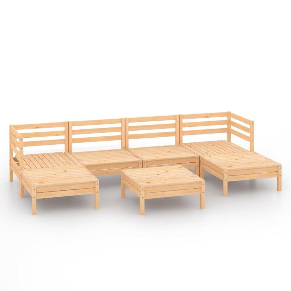 vidaXL Salon de jardin 7 pcs en bois de pin massif