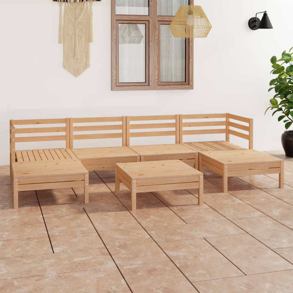 vidaXL Salon de jardin 7 pcs en bois de pin massif