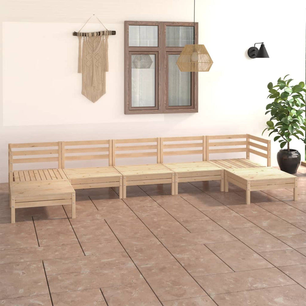 vidaXL Salon de jardin 7 pcs en bois de pin massif