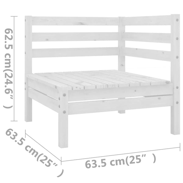 8-tlg. Garten-Lounge-Set Weiß Massivholz Kiefer