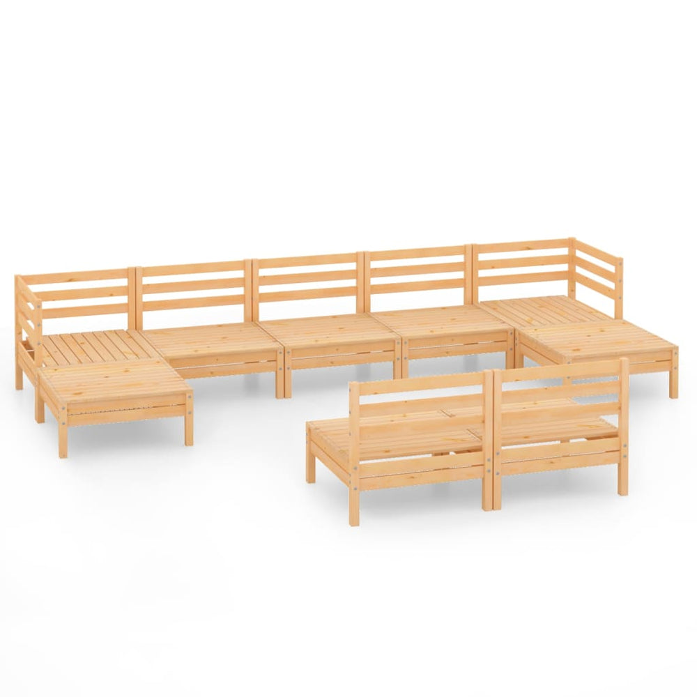 vidaXL Ensemble de jardin lounge 9 pcs Bois de pin massif