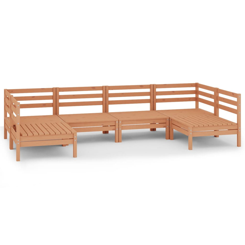 vidaXL Salon de jardin 6 pcs marron miel, bois de pin massif