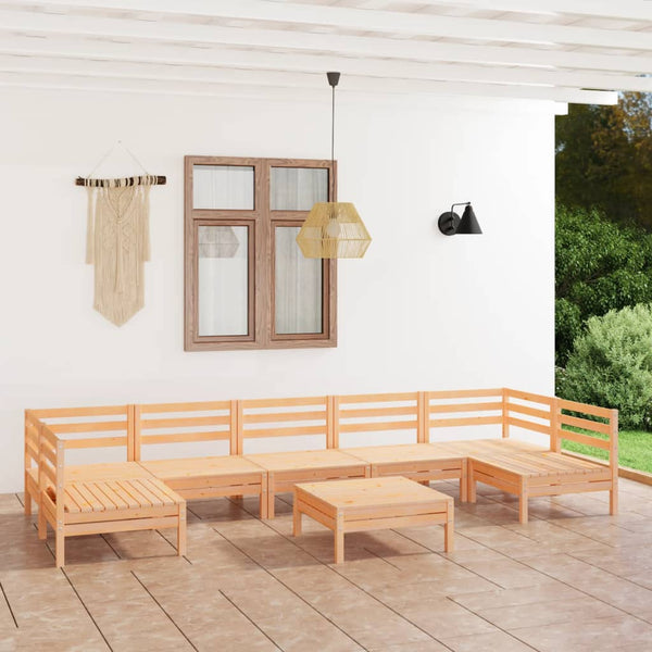 8-tlg. Garten-Lounge-Set Massivholz Kiefer