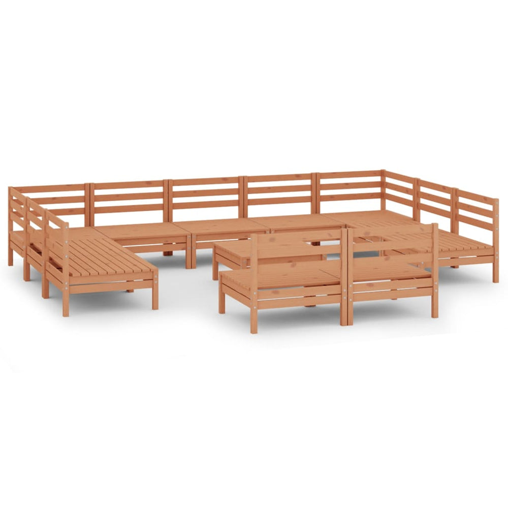 vidaXL Salon de jardin 12 pcs Bois de pin massif Marron miel